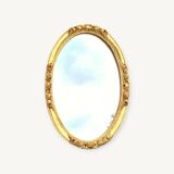 Petit miroir doré ovale vintage 25x32cm
