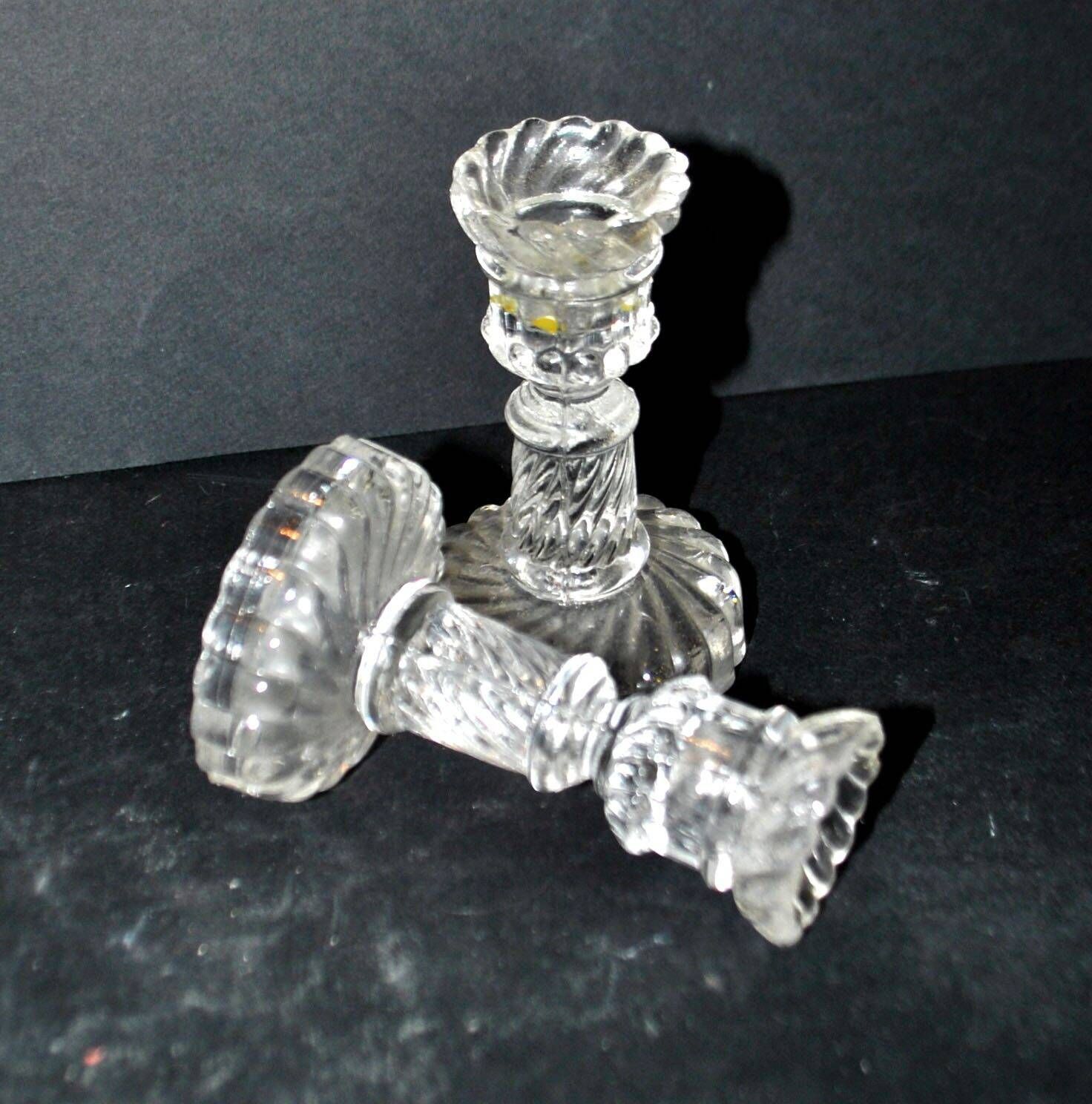 Portieux set of 2 toy molded glass candle holders - bamboo torso torches