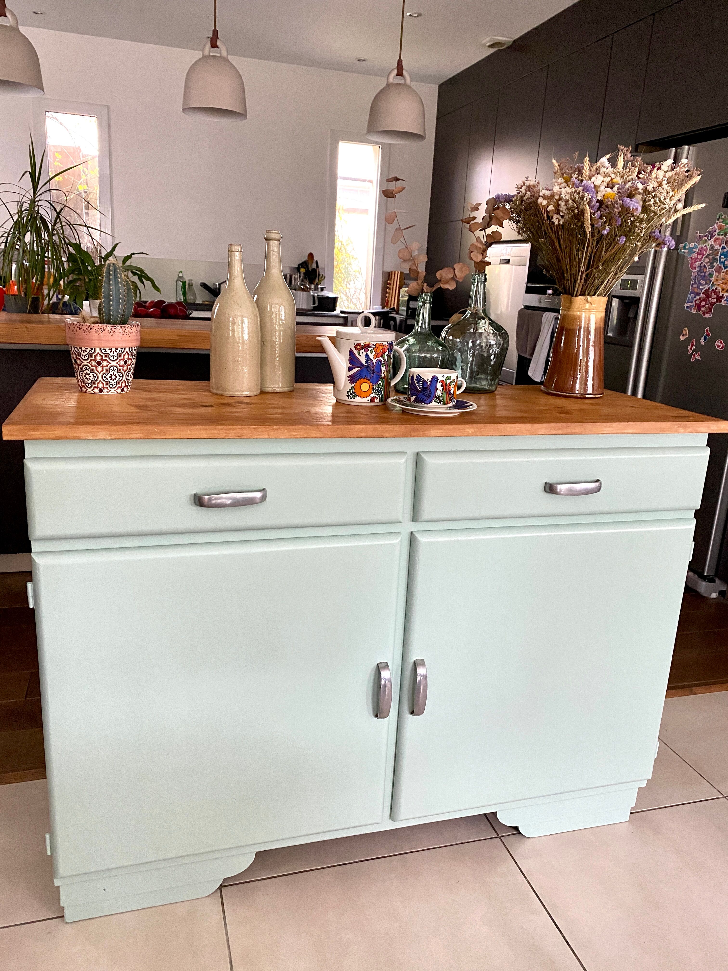 Vintage mint green buffet