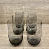 Scandinavian smoke glass set, 1960s