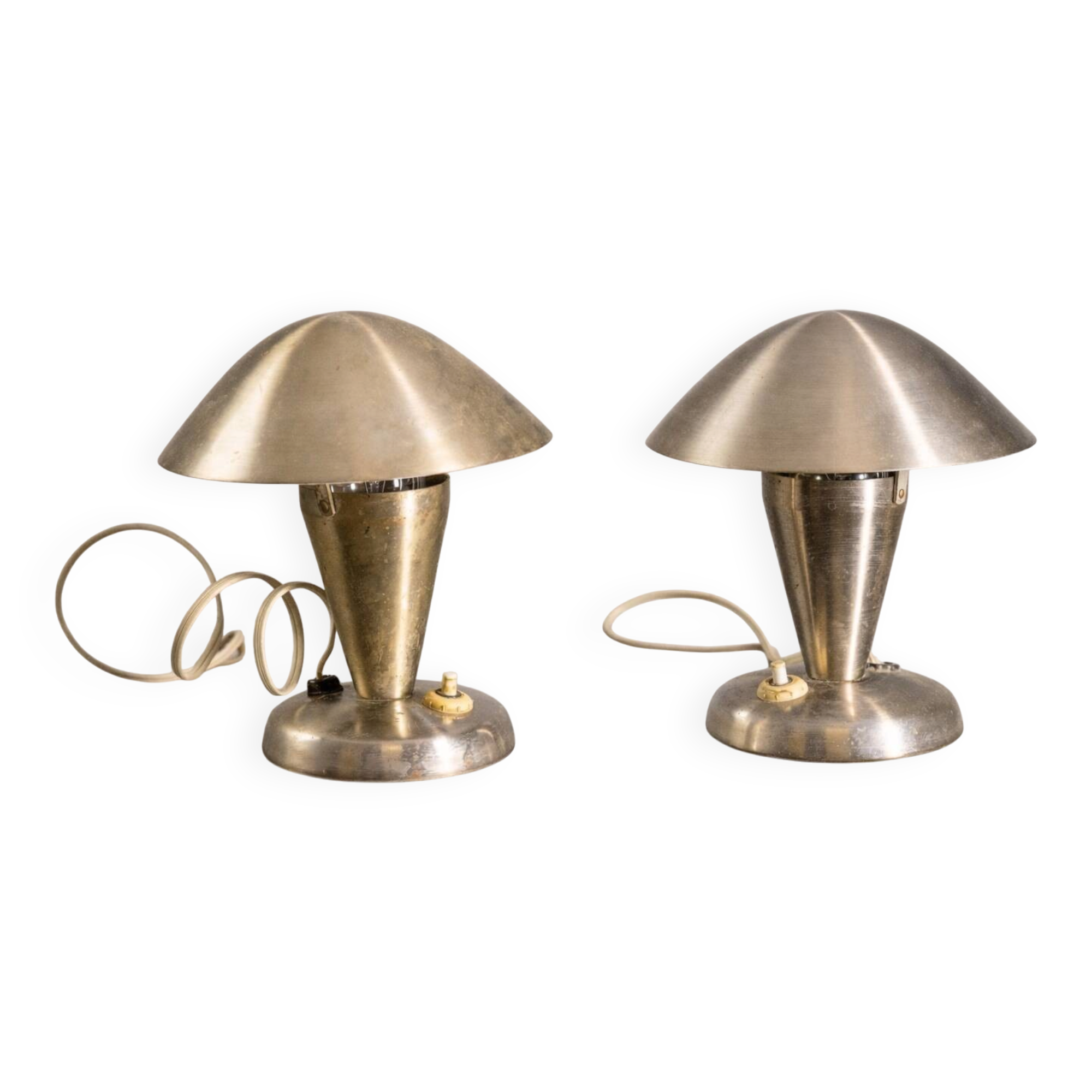 Pair of chrome table lamps, Vladimír Havel, 1960s, Czechoslovakia