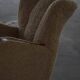 Paire de fauteuils lounge danois Art déco moderne en peau de mouton à laine d'agneau et orme, années 1940