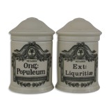 Pair of limoges porcelain storage boxes