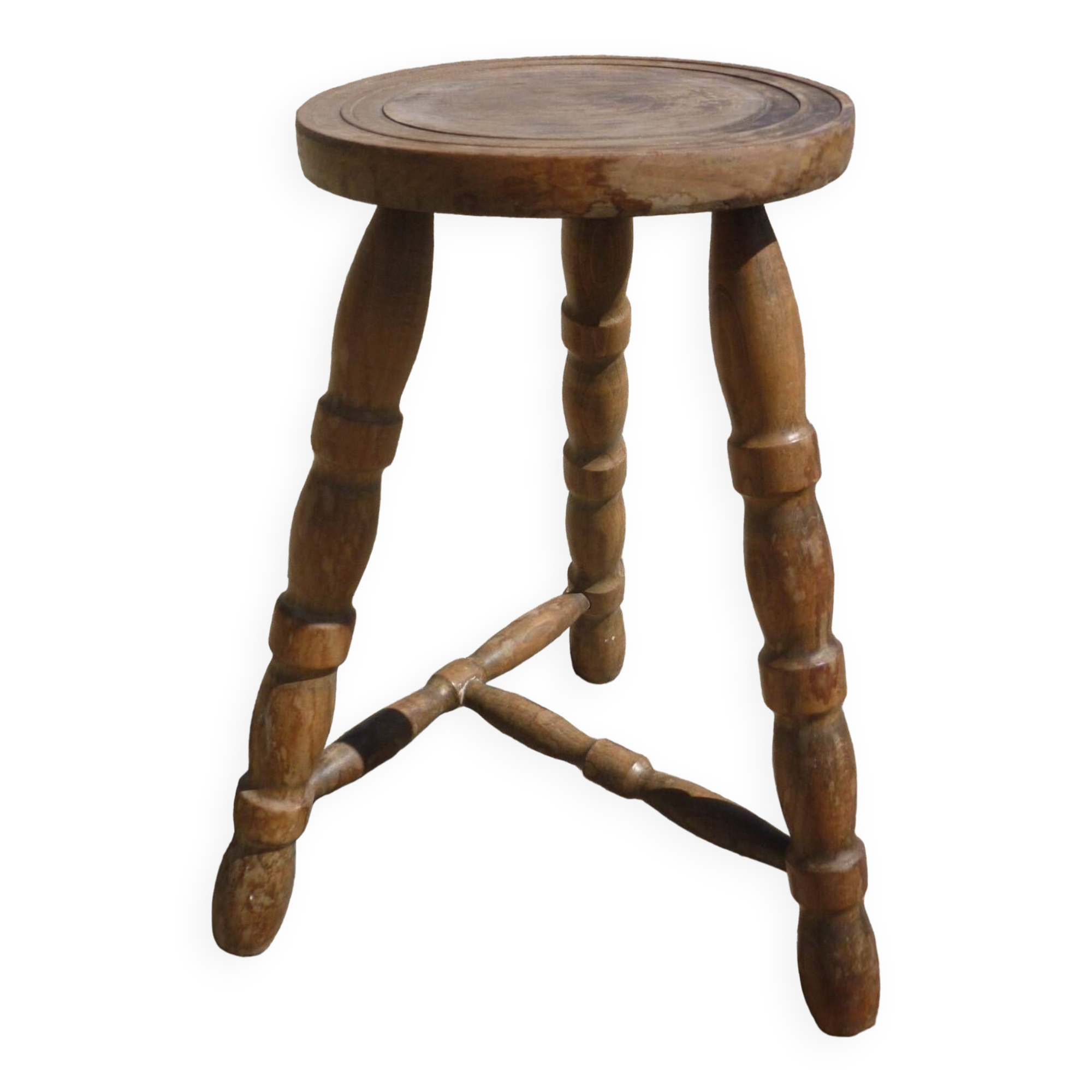 Vintage wooden tripod stool