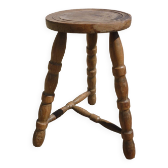 Vintage wooden tripod stool