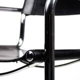 Pair of Matteo Grassi MG5 chairs in black leather and chrome