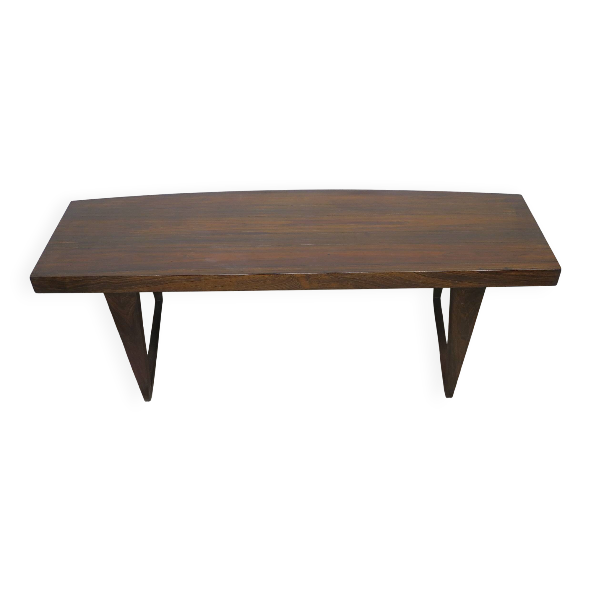 Rosewood curved coffee table, Denmark 1960s