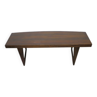 Rosewood curved coffee table, Denmark 1960s
