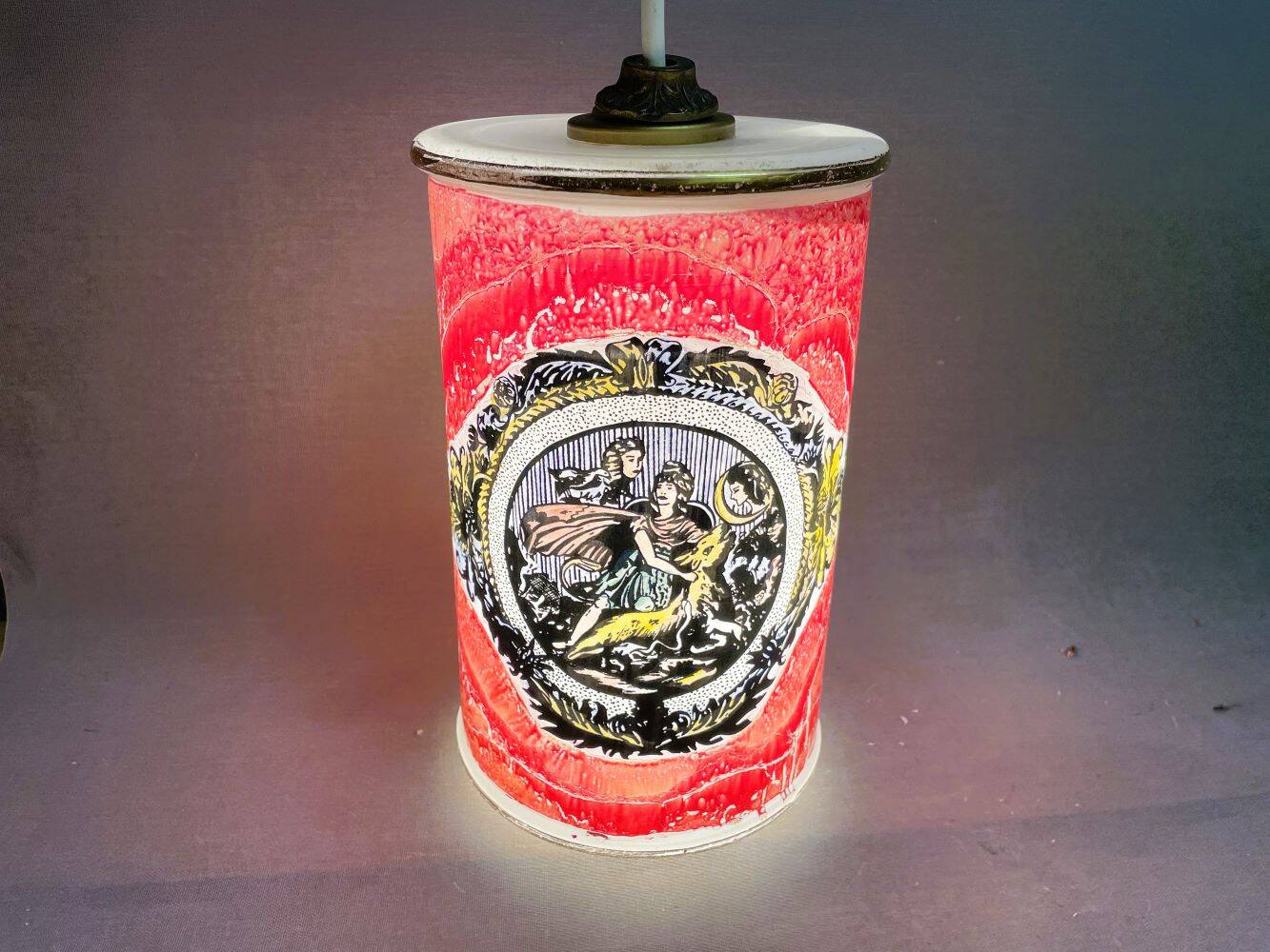 Hand Painted Glass Hanging Lamp