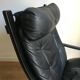 LOUNGE ARMCHAIR SIESTA BLACK LEATHER BY INGMAR RELLING FOR WESTNOFA