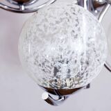 Glass and chrome metal chandelier 1970