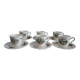 Six sarreguemines cups and saucers, obernai model
