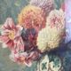 Painting engraving old bouquet of flowers