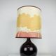 Purple ceramic ball lamp 55 cm from the 60s, silk lampshade
