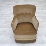1970s, Danish armchair, light green furniture velour.