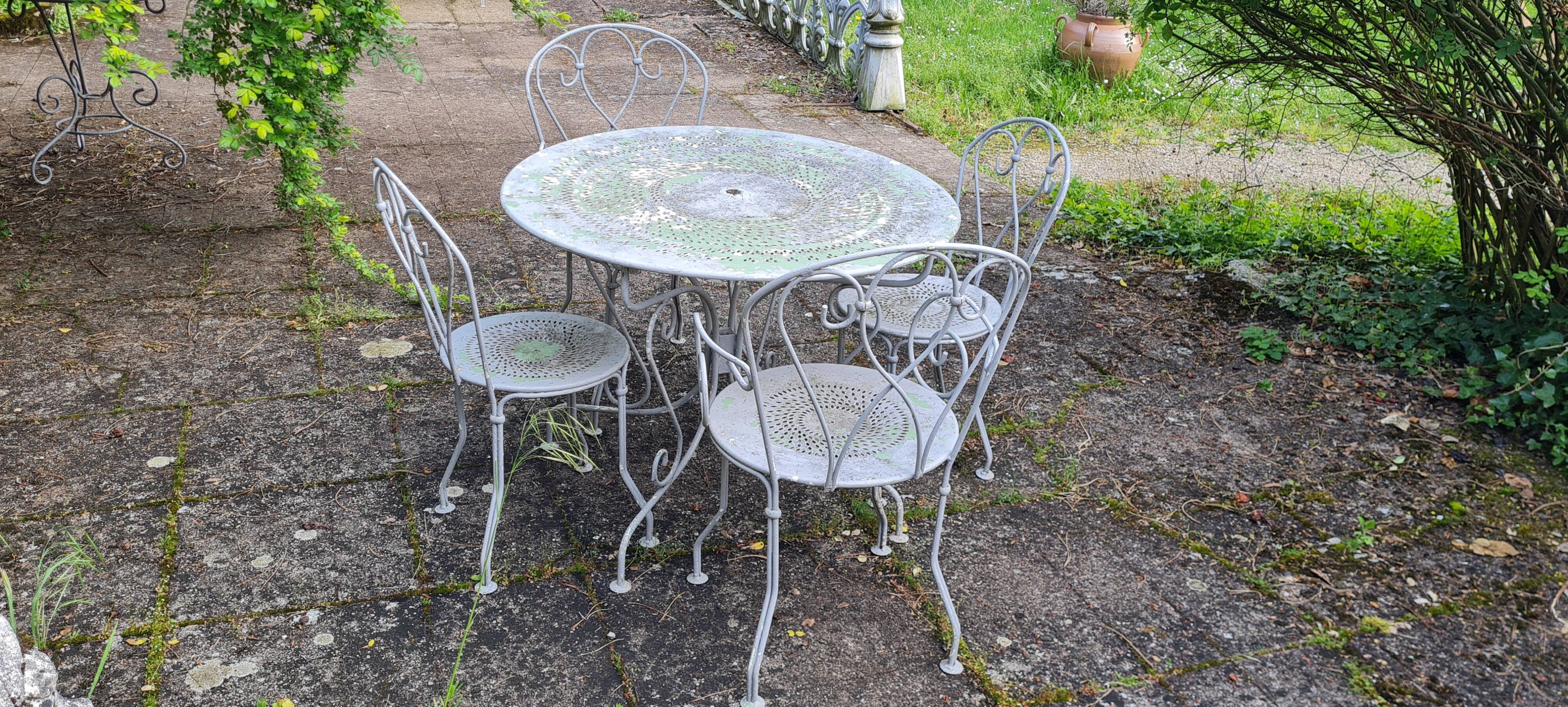 Wrought iron garden furniture