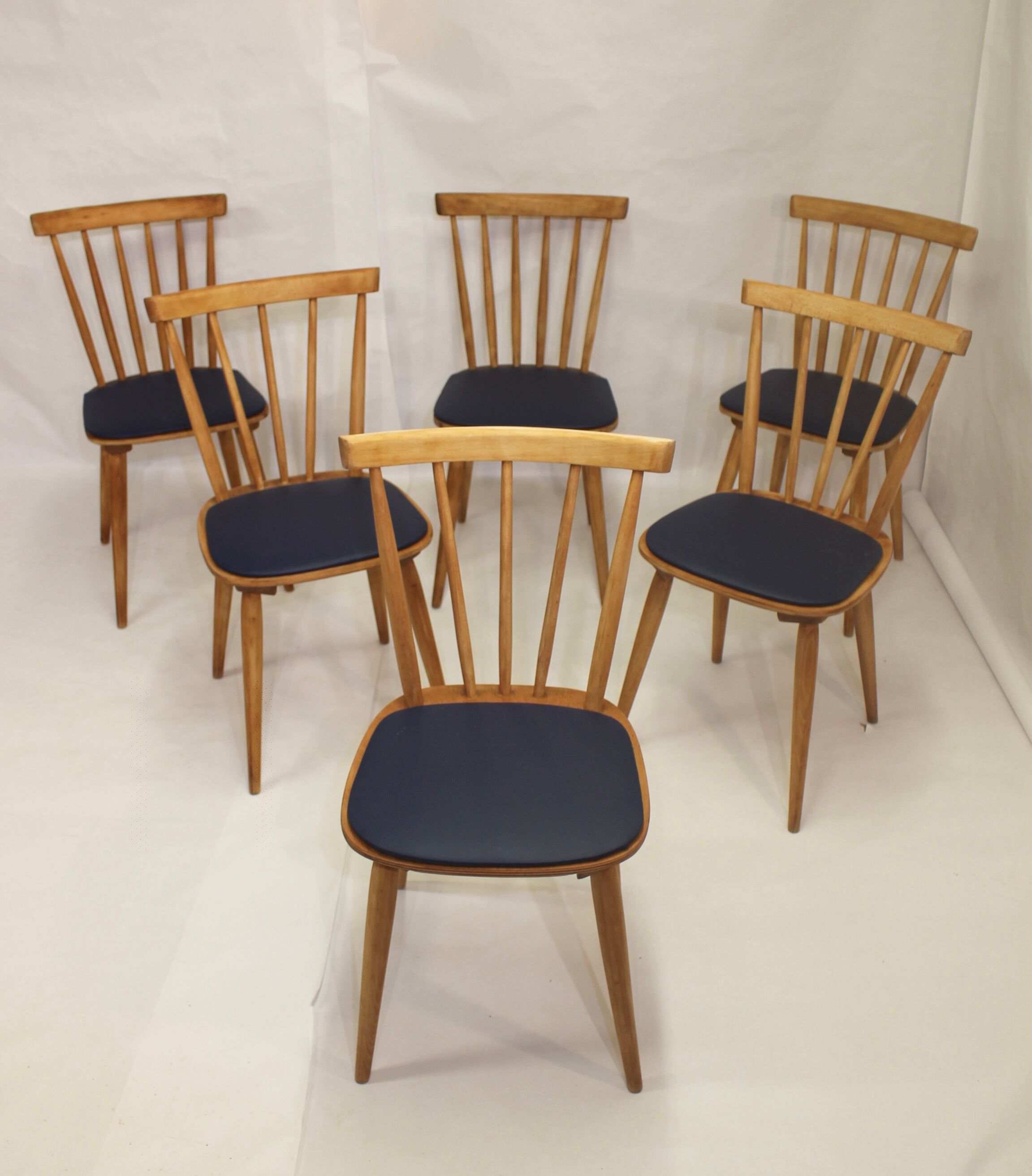 Lot de 6 chaises scandinave 1960