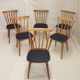 Lot de 6 chaises scandinave 1960