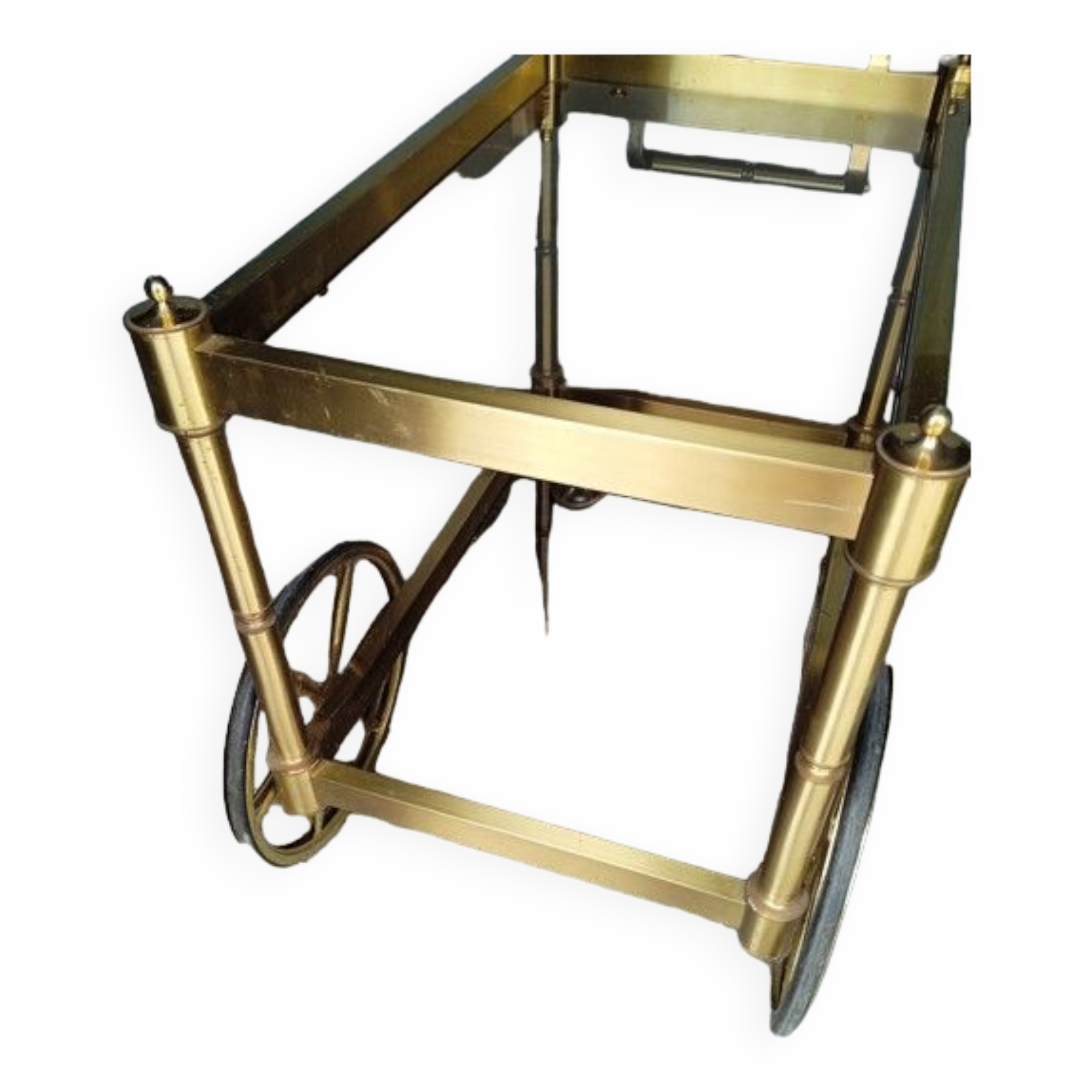 Serving rolling table golden aluminum ep 1970 vintage