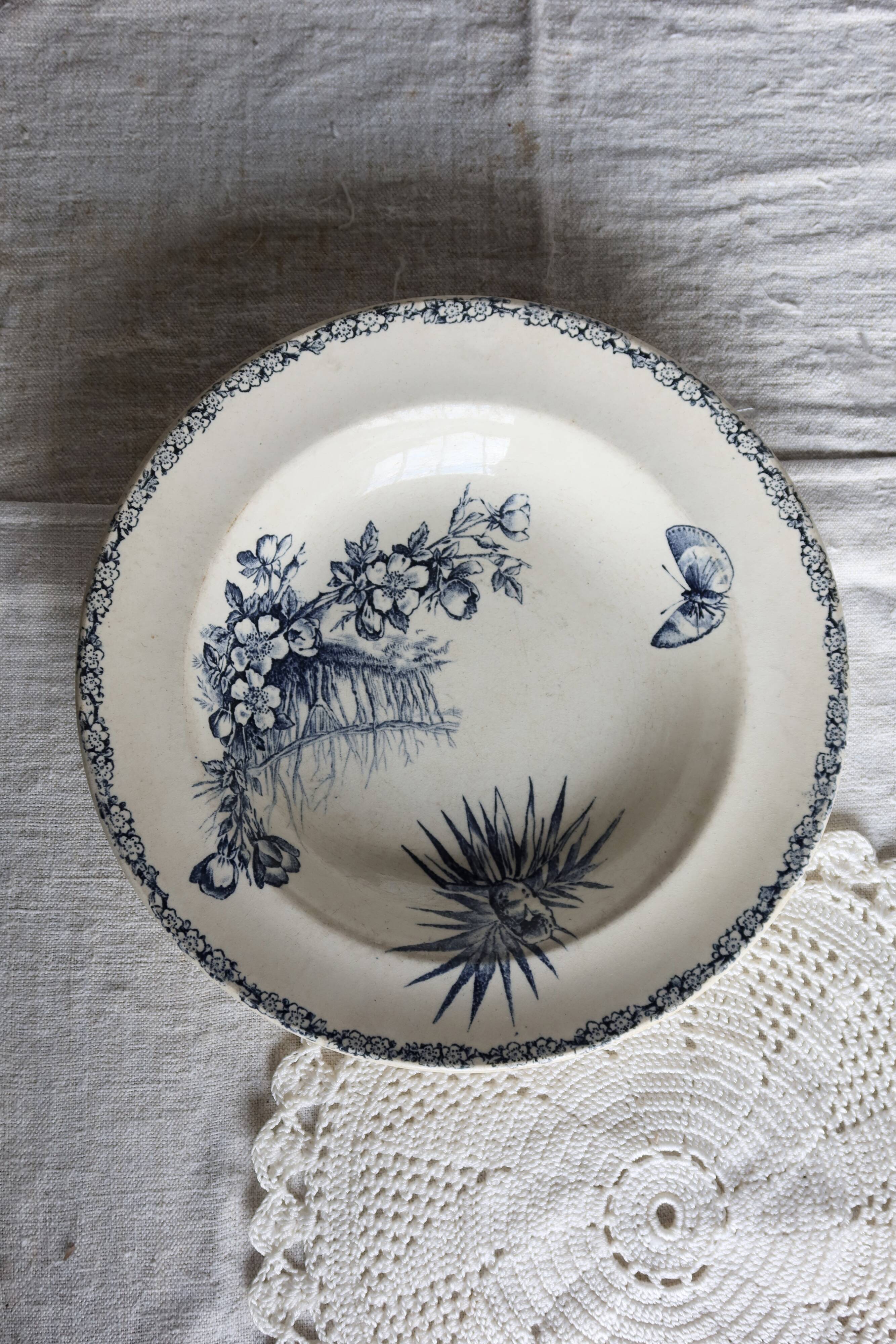 Old ironstone soup plate – Grand Dépôt Émile Bourgeois