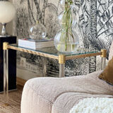 Glass and plexi side table 1980