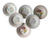 6 vintage ceramic deep plates