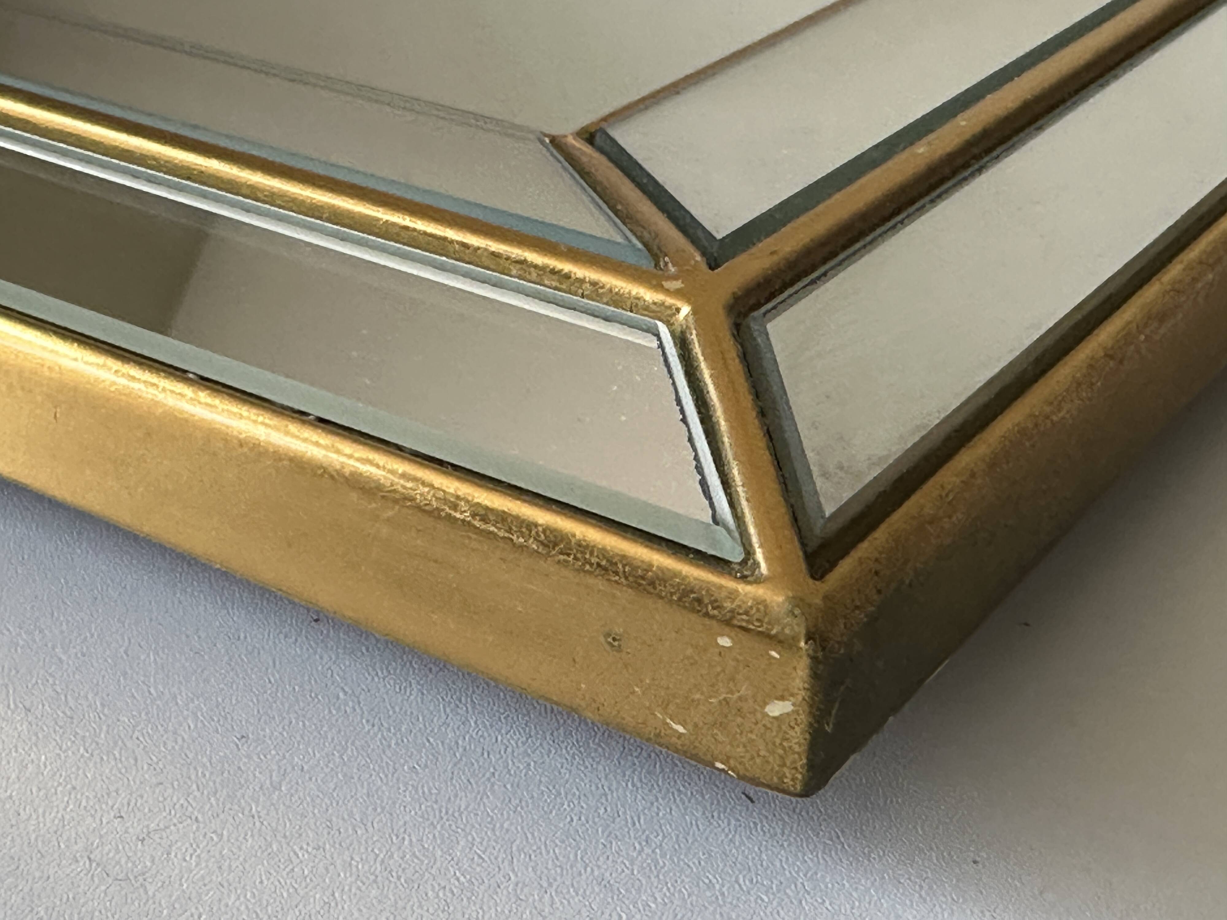 Mirror with glazing beads, Deknudt design, Belgium, 1970s