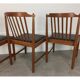 4 Scandinavian teak chairs with slats from the 1960s.