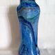 Vase art déco en verre soufflé à la bouche de la cristallerie d'aubusson