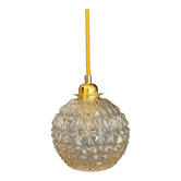 Vintage globe pendant lamp in molded glass