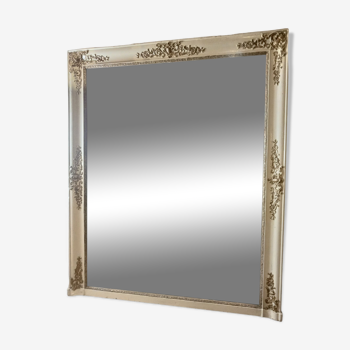 Miroir de cheminée 19 eme, vers 1850 patiné doré