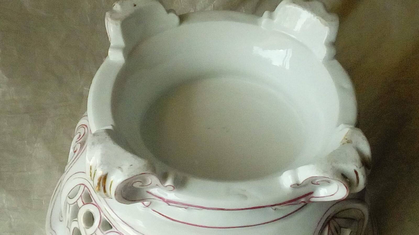 Old paris openwork porcelain fruit bowl 19th century charles x period