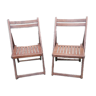2 chaises pliantes bois