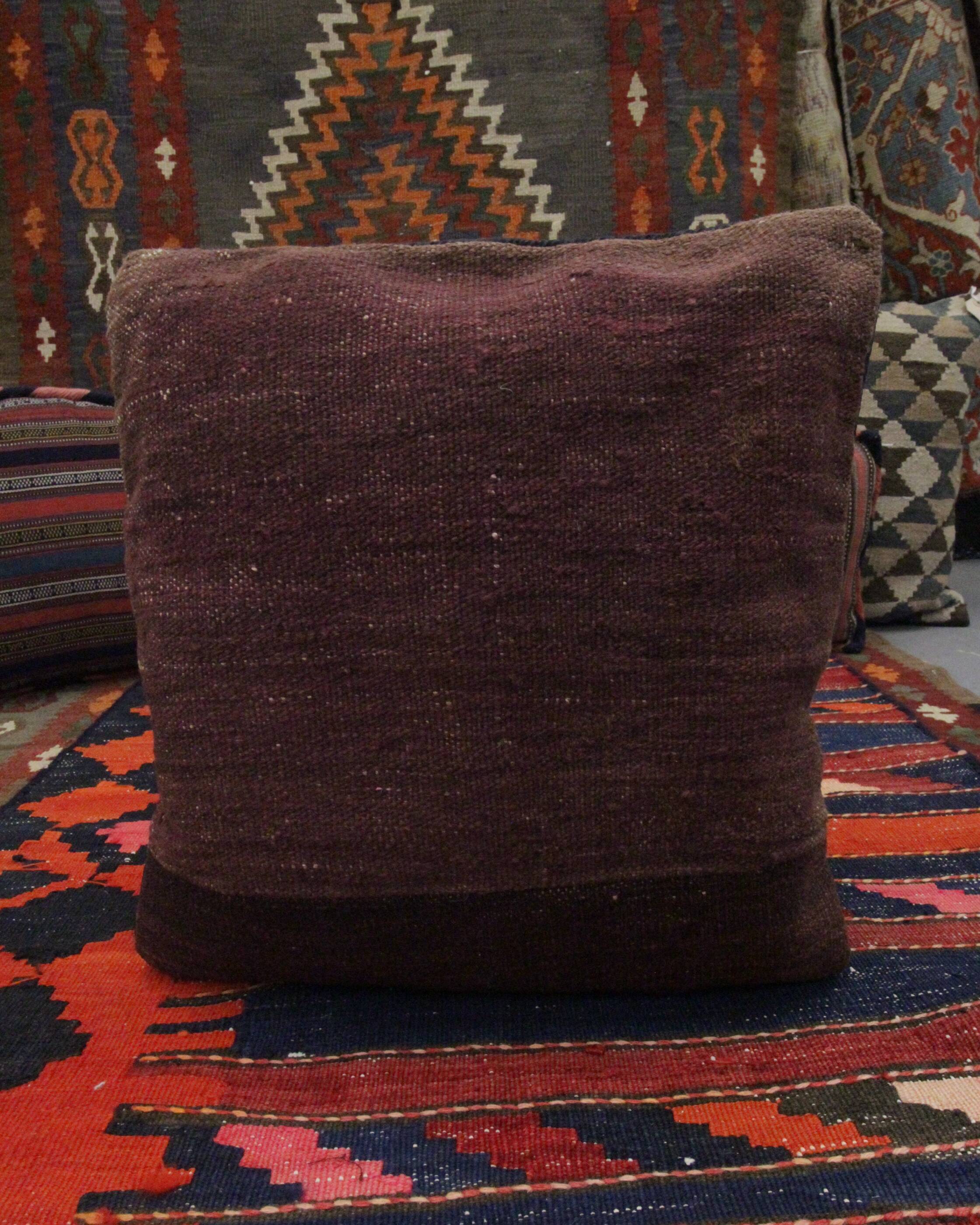 Vintage Brown Stripped Wool Cushion Cover- 41x43cm