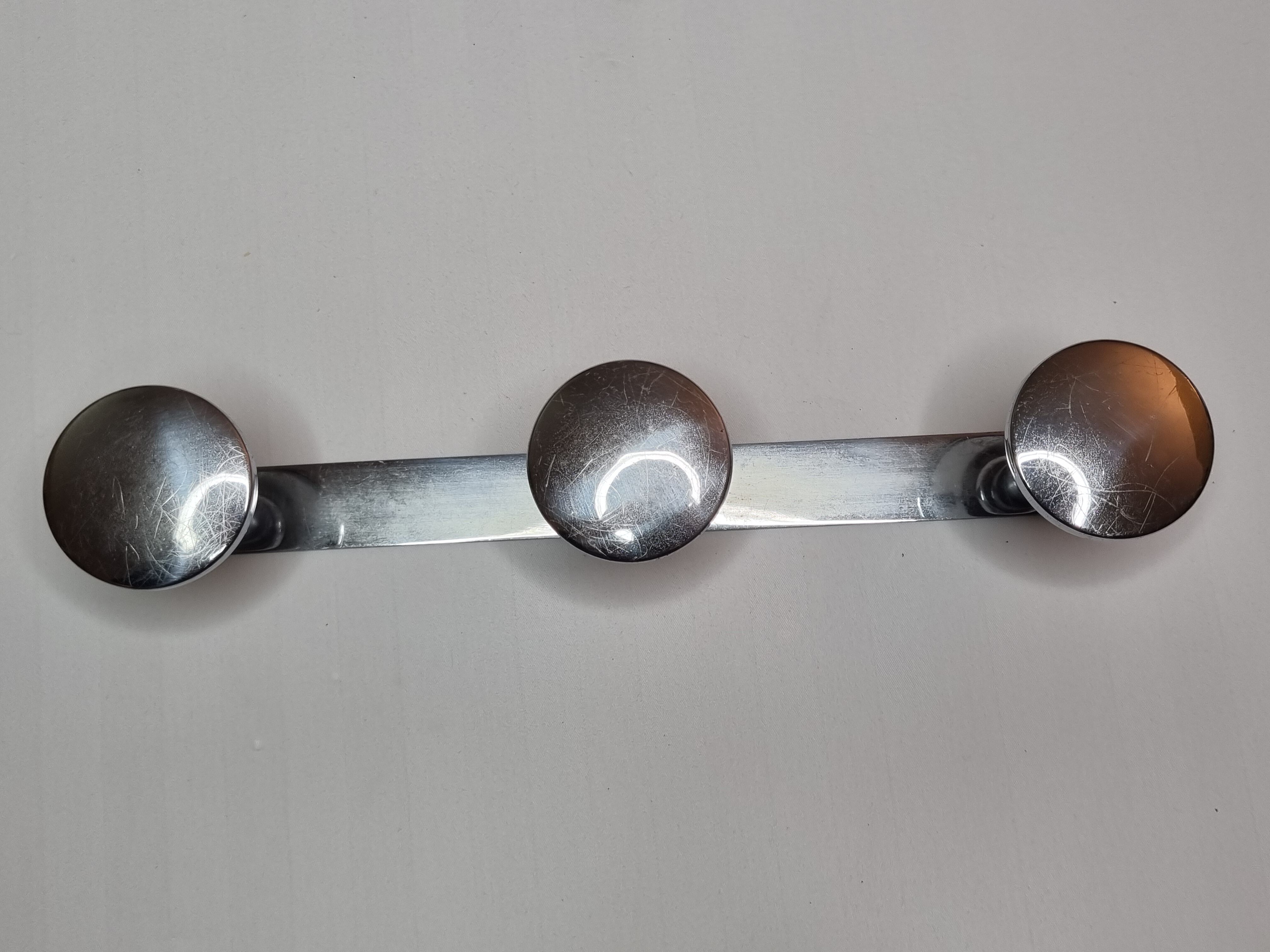 Art Deco style metal coat rack, 3 hooks