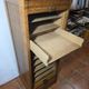 Art Deco curtain cabinet from the 1930s in oak with interior drawers, 120cm H.