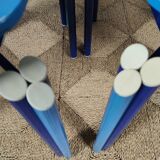 set 6 multicolored chairs 80s