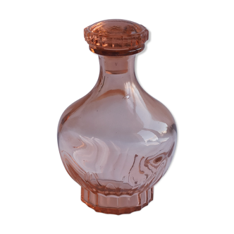 Carafe verre rose style art déco 14 cm