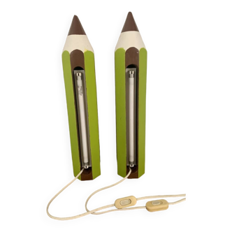 Pair of Pencil Lamps Pierre Sala 1948-1989 Edition Vilac 1980