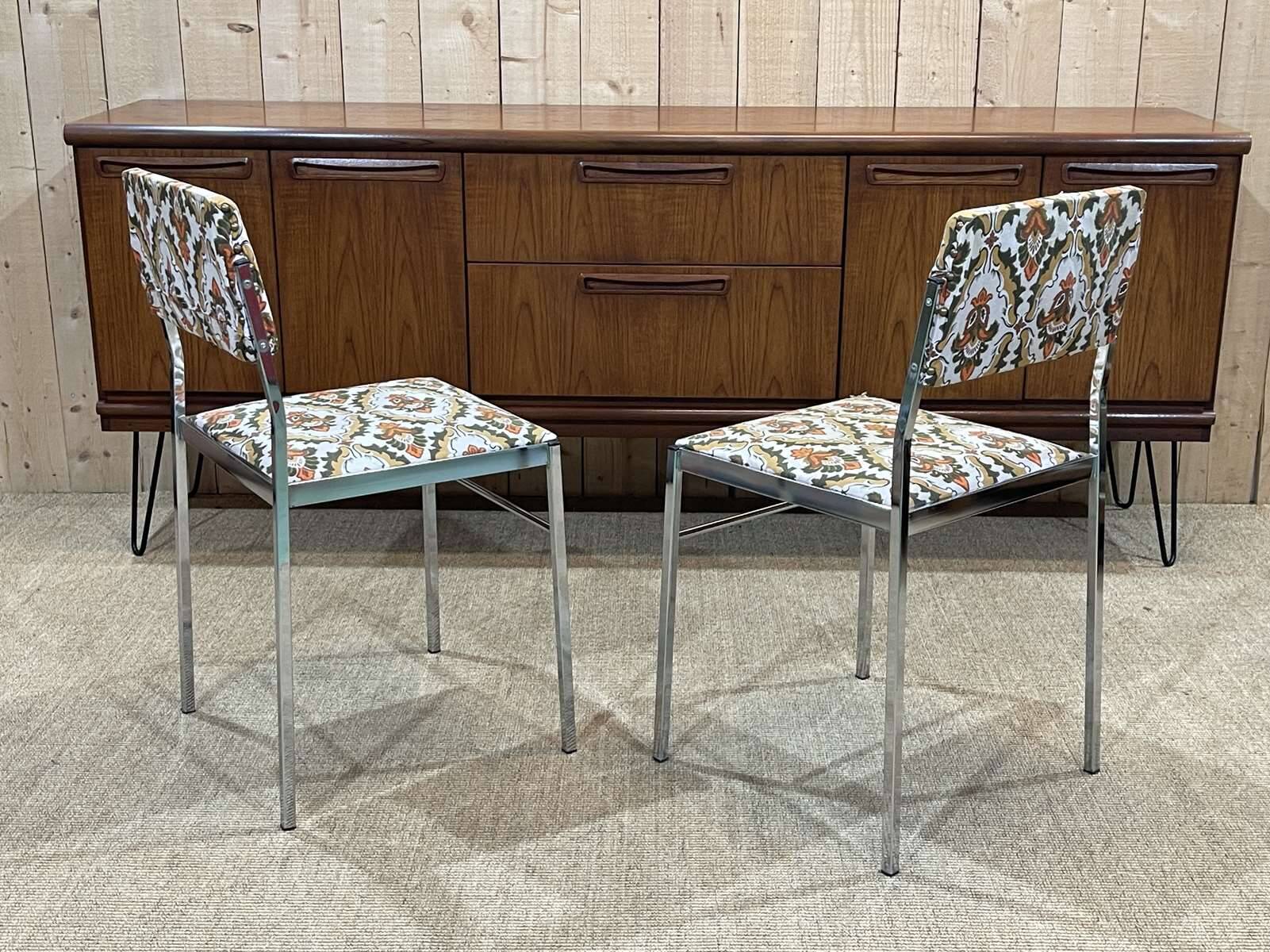 Pair of chrome chairs from the 70