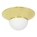 UFO ceiling lights in brass and glass, Limburg, Germany, 1970s.