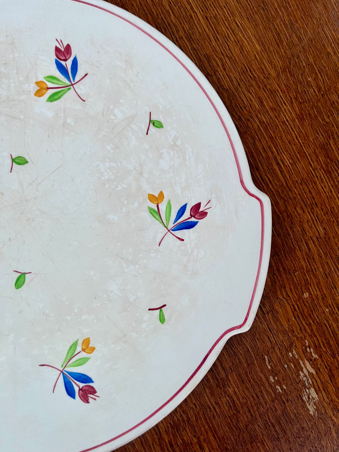 Gien cake dish "Rose-Marie" – hand-decorated earthenware