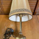 Pair of Empire Style Table Lamps Column Shape Golden Metal Vintage France