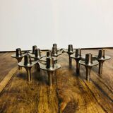 Modular chrome metal candle holders by Nagel & Stoffi. Set of 4
