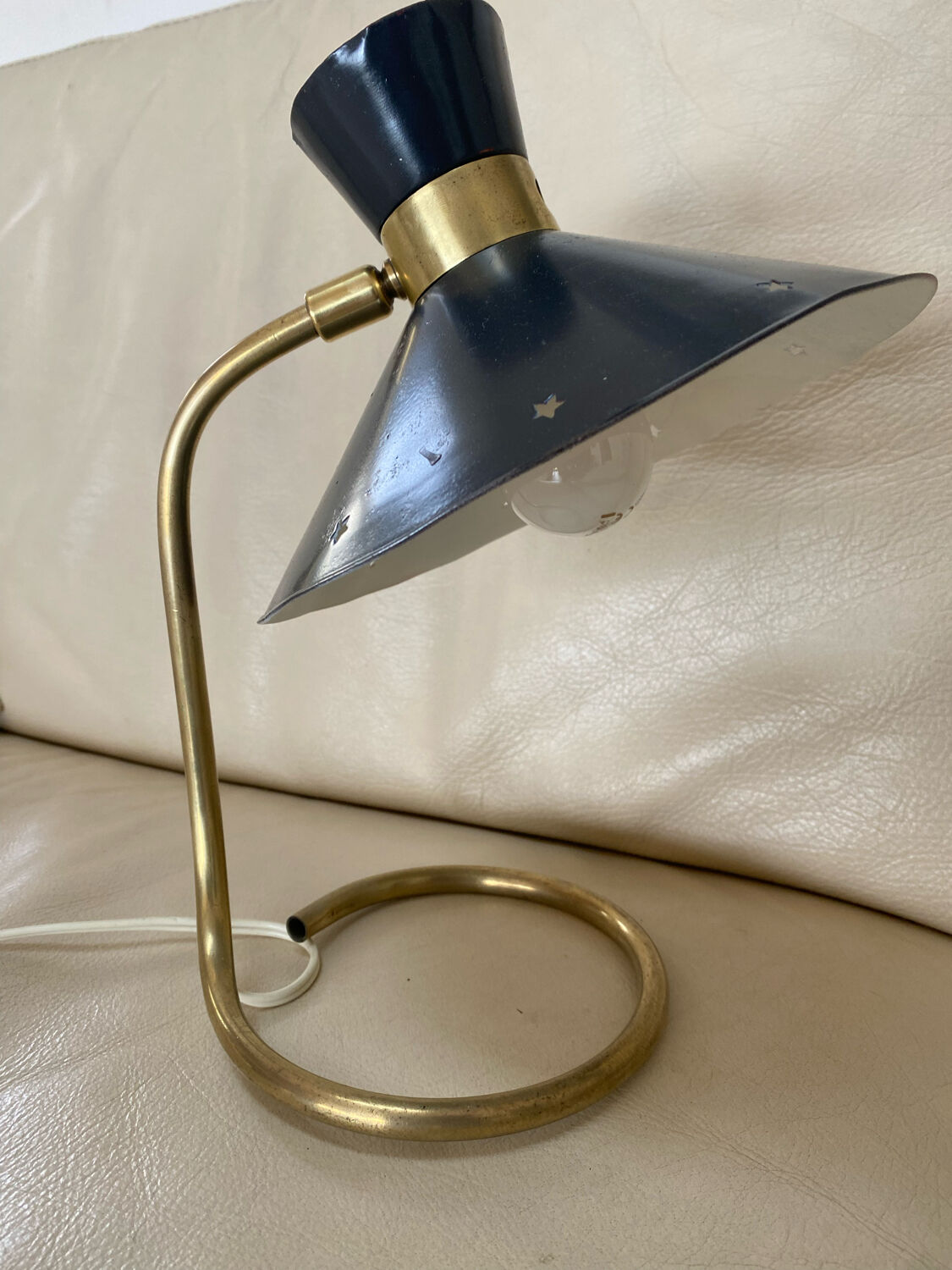 Small diabolo lamp by René Mathieu circa 1950
