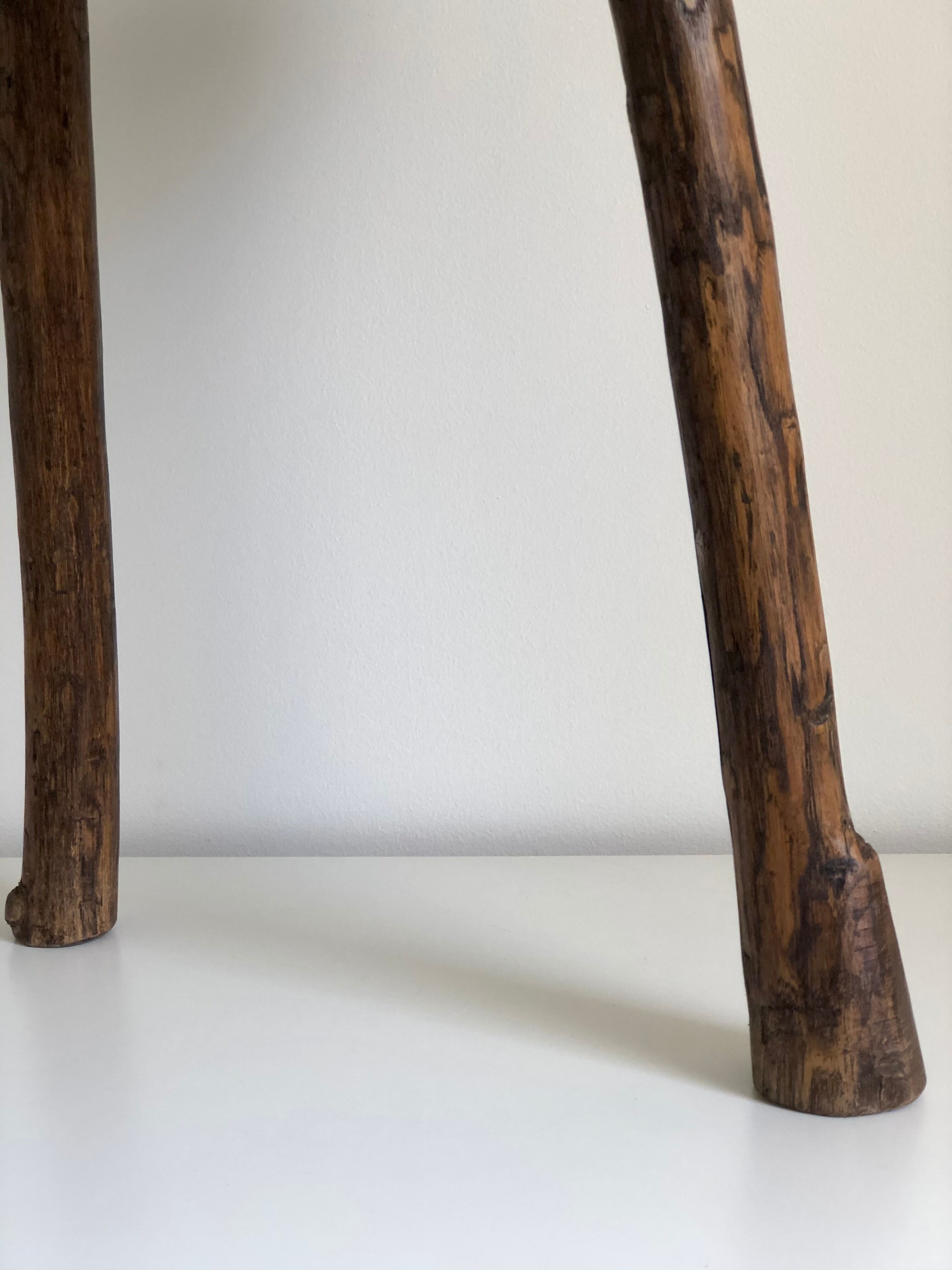 Freeform brutalist tripod stool, 1970