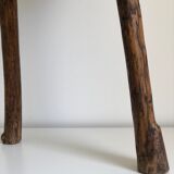 Freeform brutalist tripod stool, 1970