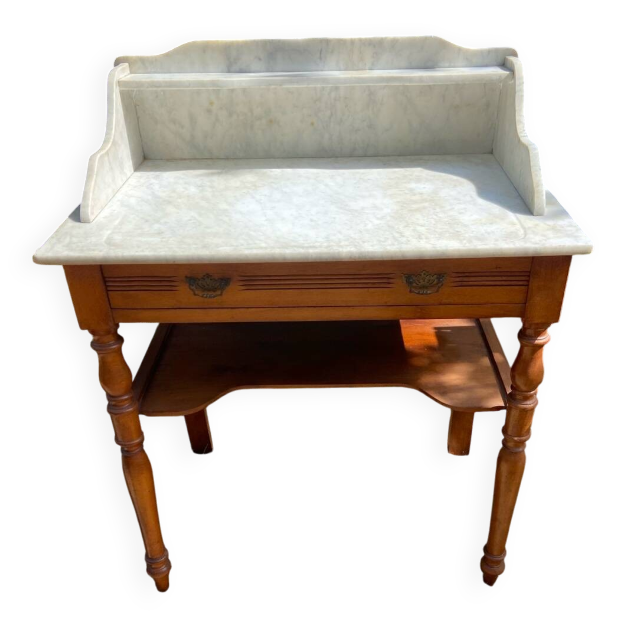 1900s wooden and marble dressing table