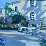 Double-sided Impressionist painting: watercolour + signed gouache