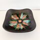 Matte and iridescent black ceramic dish 1960